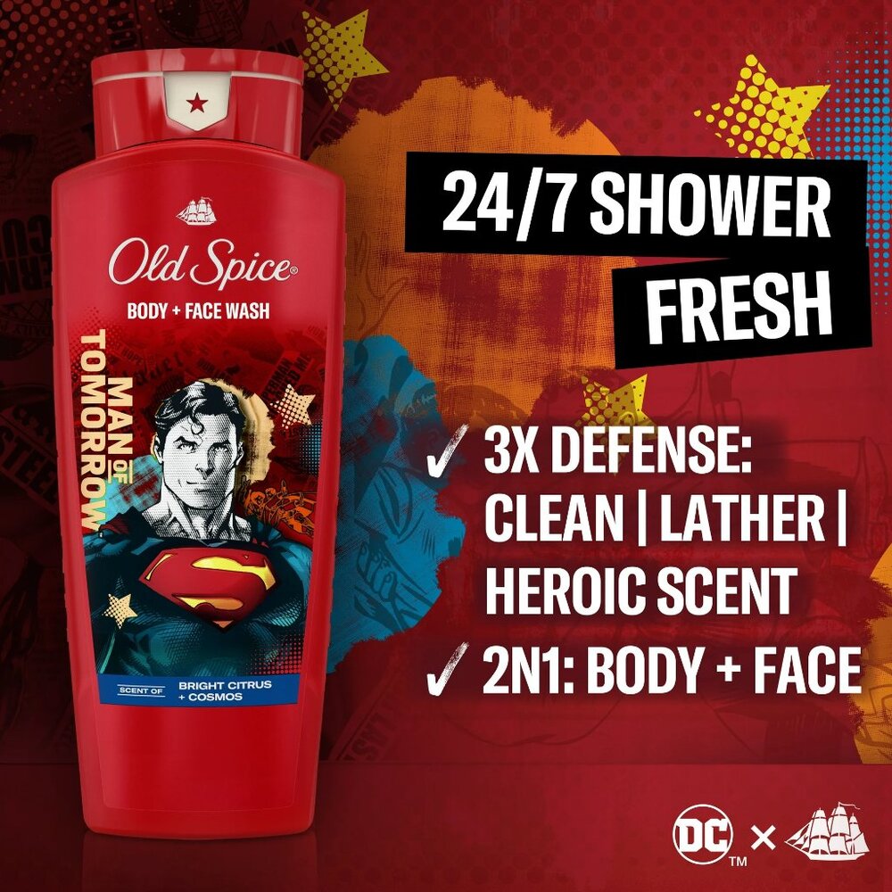 Old Spice Men's Body Wash, Bright Citrus, Superman, 24oz -New Unopened- - Picture 7 of 7